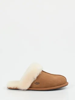 UGG – Lammfell-Hausschuh aus Veloursleder braun