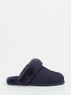 UGG – Lammfell-Pantoffeln aus Veloursleder dunkelblau
