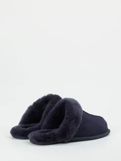 UGG – Lammfell-Pantoffeln aus Veloursleder dunkelblau