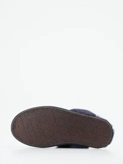 UGG – Lammfell-Pantoffeln aus Veloursleder dunkelblau
