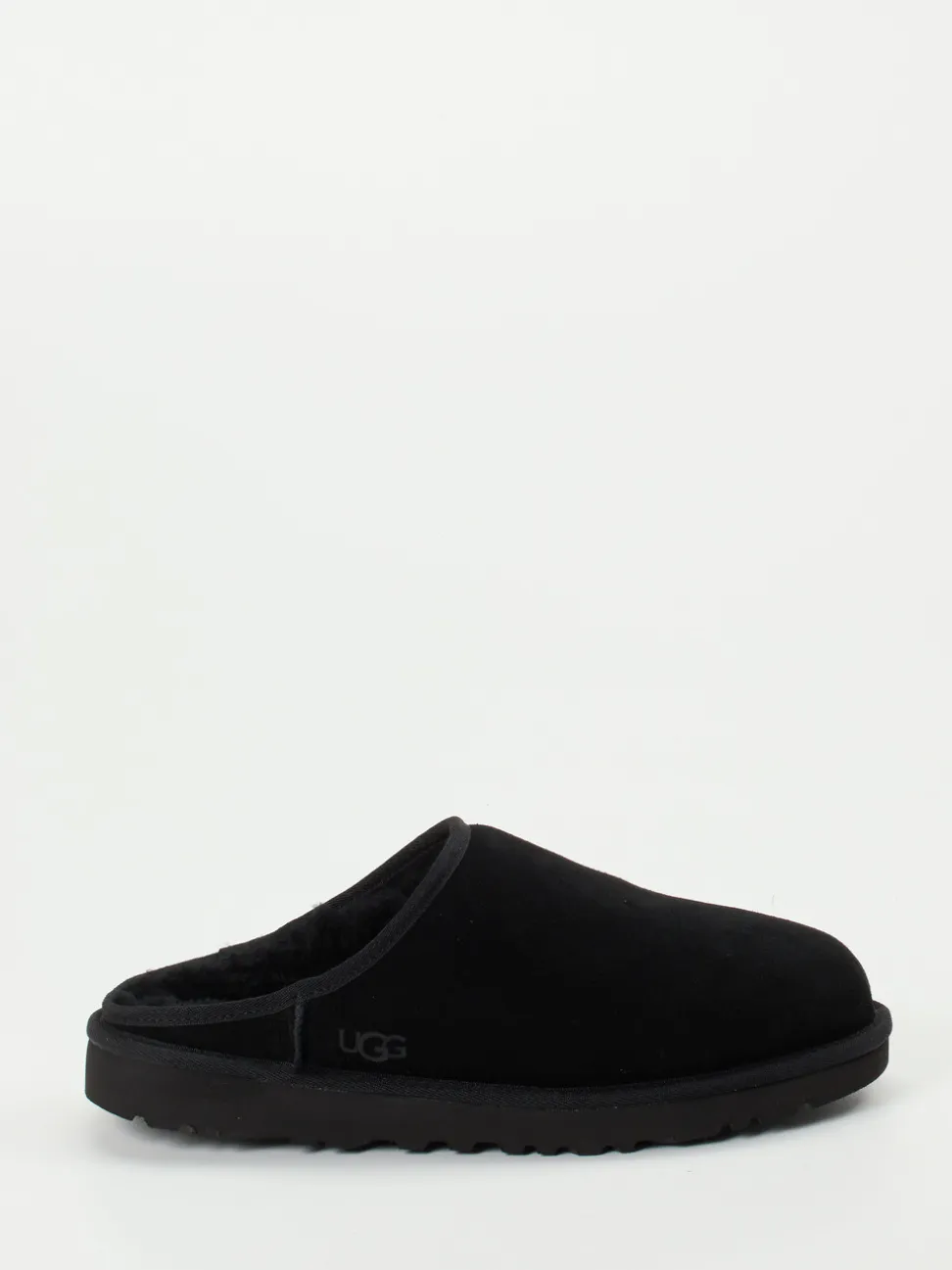 UGG – Lammfell-Pantoffeln aus Veloursleder schwarz