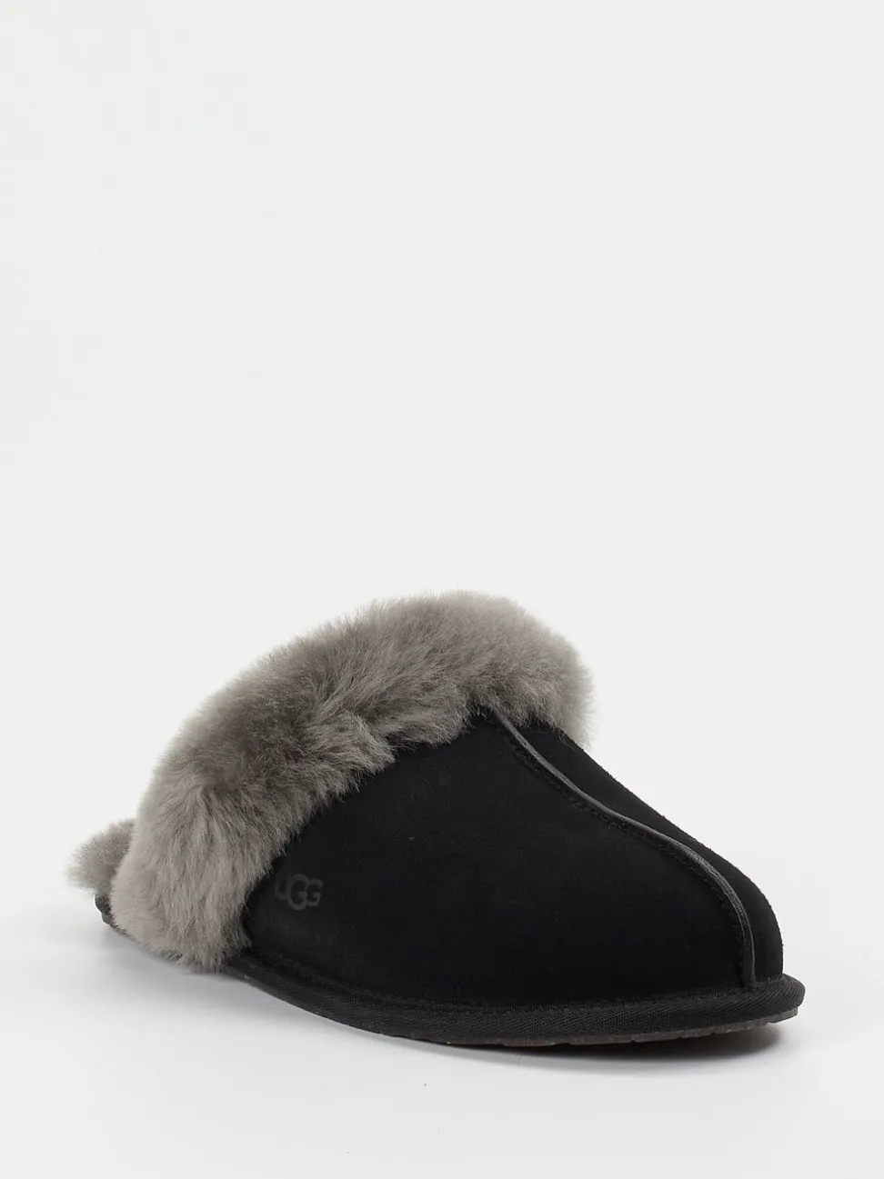 UGG – Lammfell-Pantoffeln aus Veloursleder schwarz
