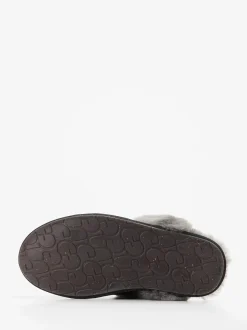 UGG – Lammfell-Pantoffeln aus Veloursleder schwarz
