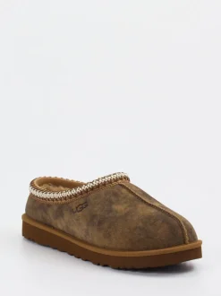 UGG – Lammfell-Pantoffeln aus Veloursleder braun