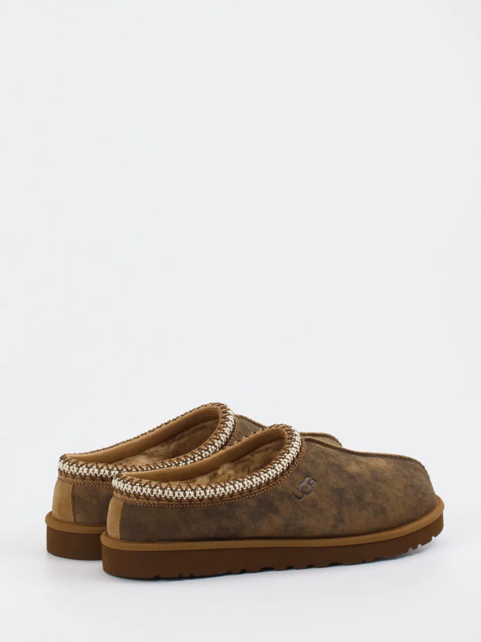 UGG – Lammfell-Pantoffeln aus Veloursleder braun