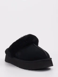 UGG – Lammfell-Pantoletten aus Veloursleder Schwarz