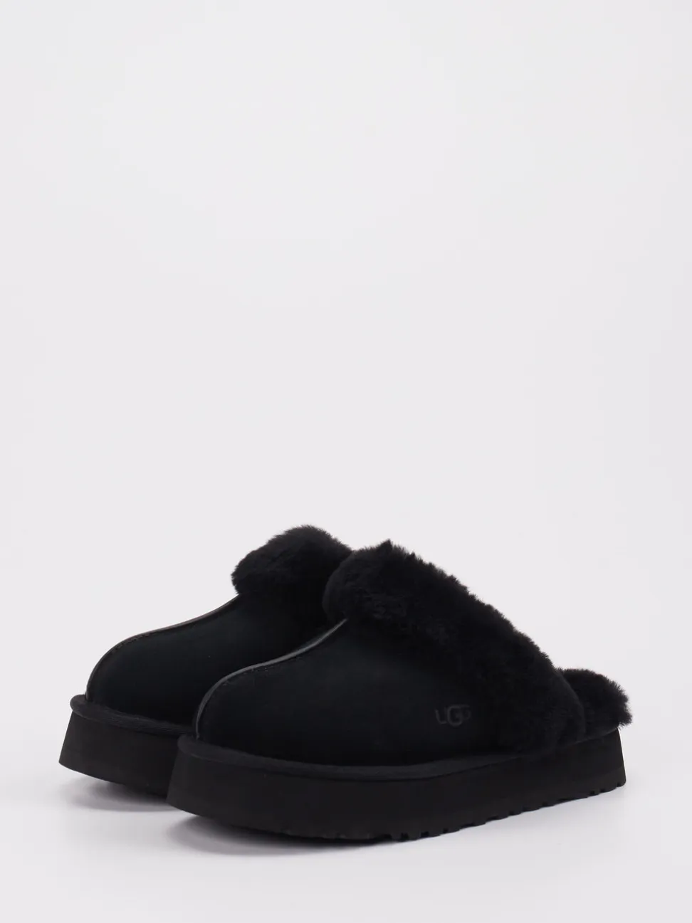 UGG – Lammfell-Pantoletten aus Veloursleder Schwarz