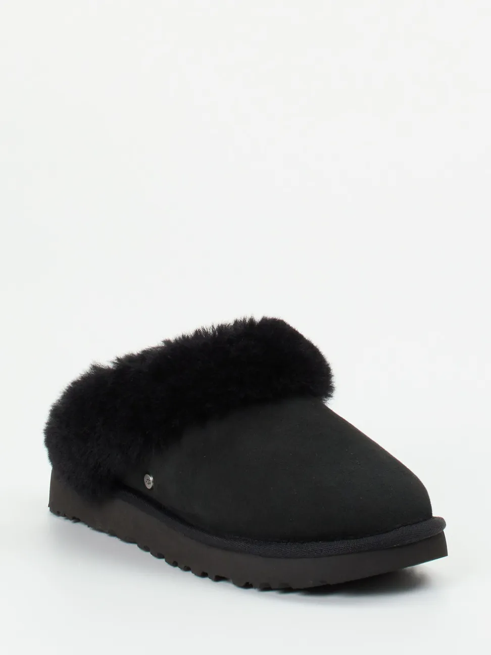 UGG – Lammfell-Pantoletten aus Veloursleder schwarz