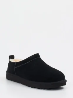 UGG – Lammfell-Slipper aus Veloursleder schwarz