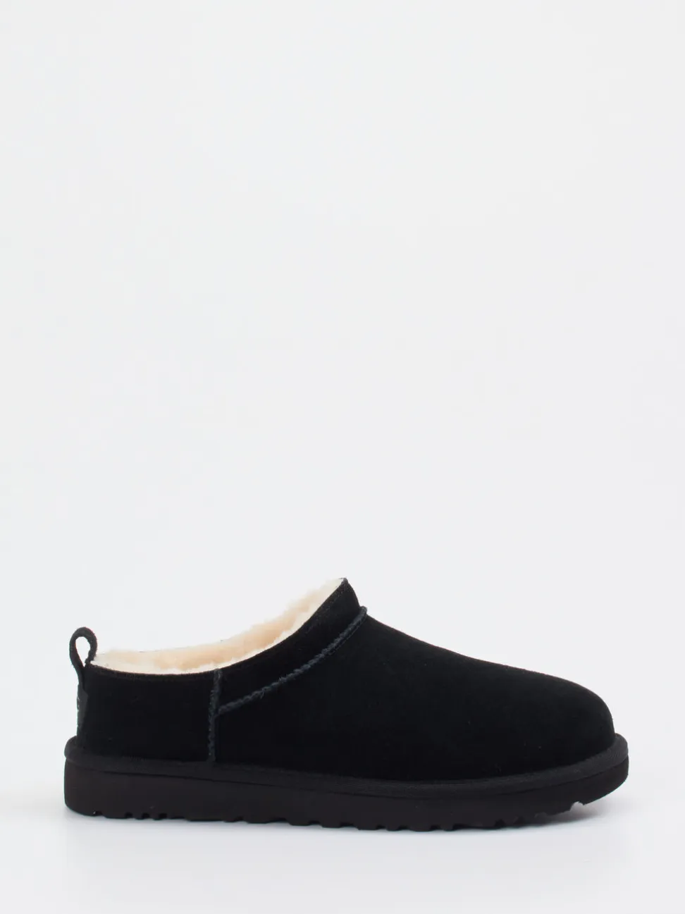 UGG – Lammfell-Slipper aus Veloursleder schwarz