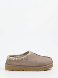 UGG – Lammfell-Slipper aus Veloursleder taupe