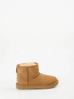 UGG – Lammfell-Stiefelette aus Veloursleder camelbraun