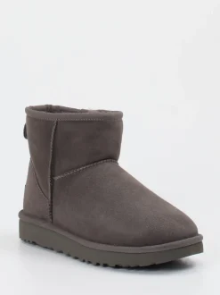 UGG – Lammfell-Stiefelette aus Veloursleder grau