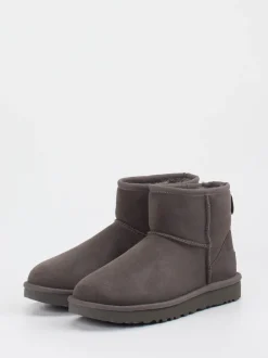 UGG – Lammfell-Stiefelette aus Veloursleder grau