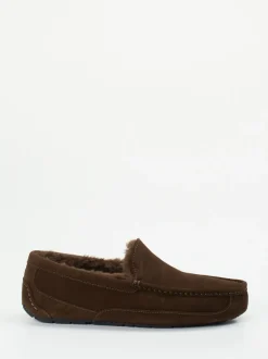 UGG – Mokassin-Hausschuh aus Veloursleder Dunkelbraun