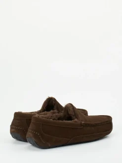 UGG – Mokassin-Hausschuh aus Veloursleder Dunkelbraun