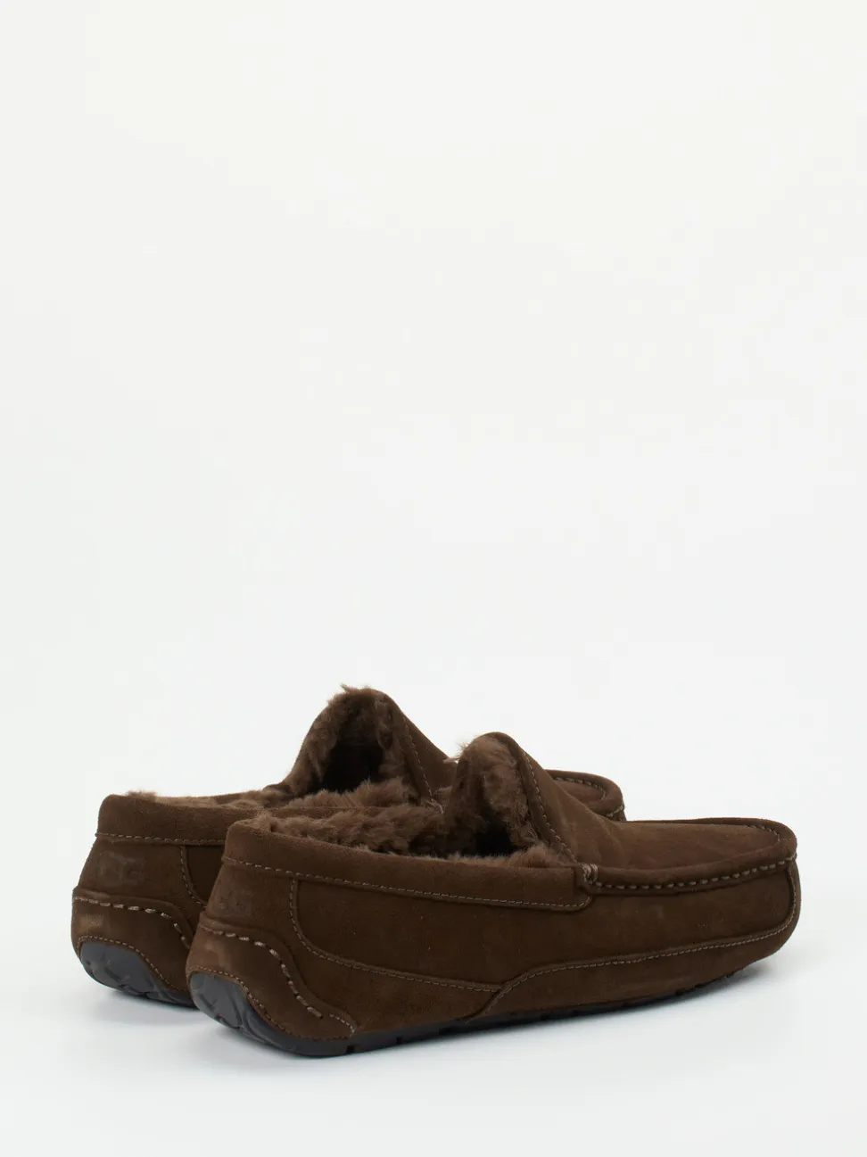 UGG – Mokassin-Hausschuh aus Veloursleder Dunkelbraun