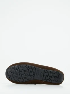 UGG – Mokassin-Hausschuh aus Veloursleder Dunkelbraun
