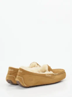 UGG – Mokassin-Hausschuh aus Veloursleder Camelbraun