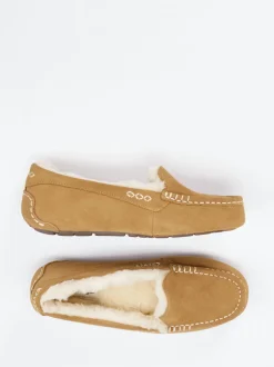 UGG – Mokassin-Hausschuh aus Veloursleder Camelbraun