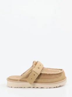 UGG – Mules aus Veloursleder mit Lammfellfutter