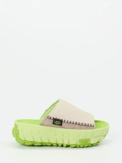 UGG – Pantolette aus Veloursleder in Beigegrau