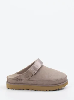 UGG – Pantolette aus Veloursleder in Taupe