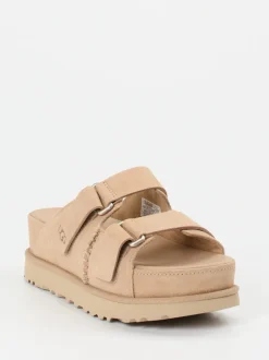 UGG – Plateau-Sandalen aus Veloursleder beige