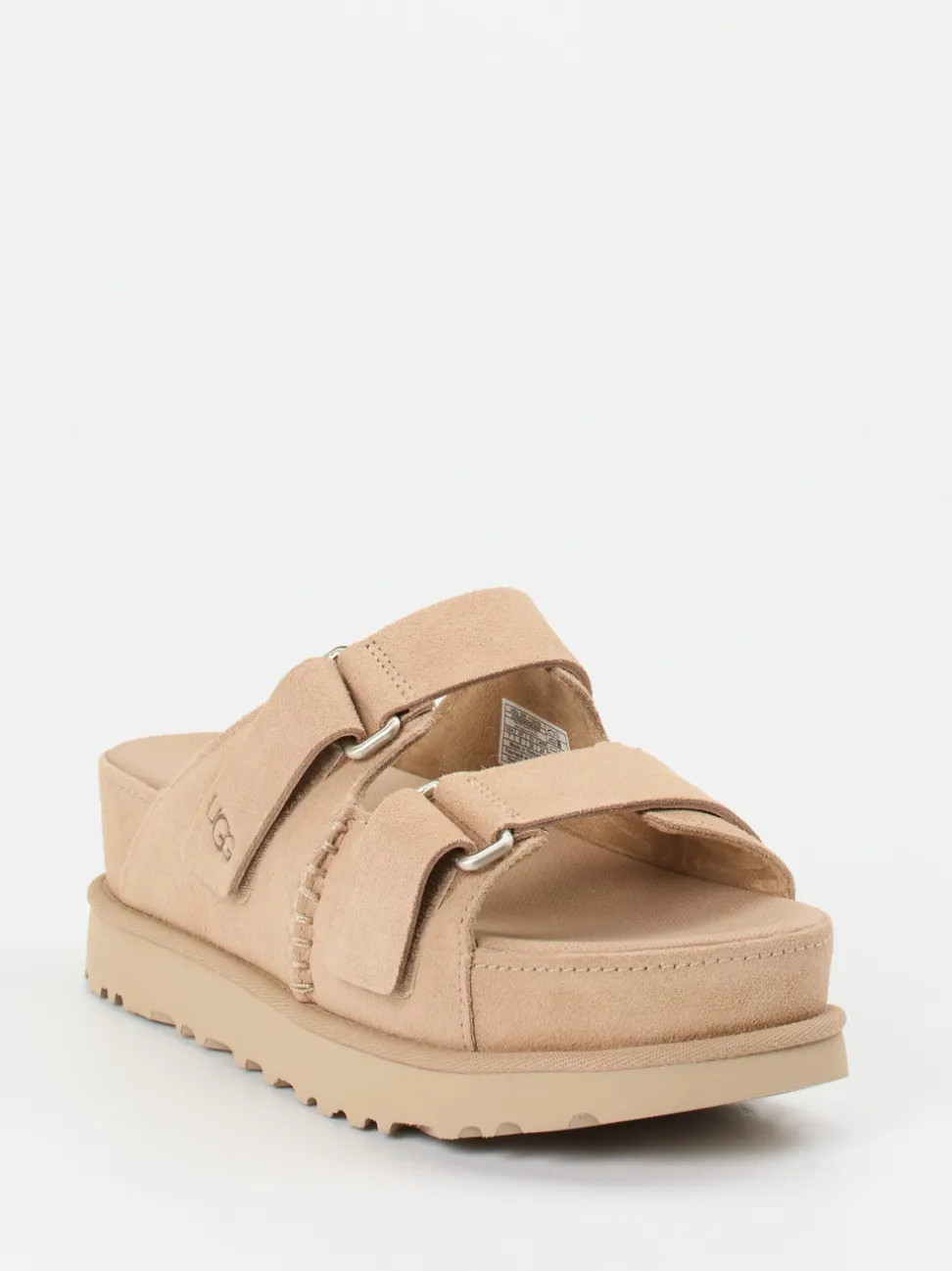 UGG – Plateau-Sandalen aus Veloursleder beige