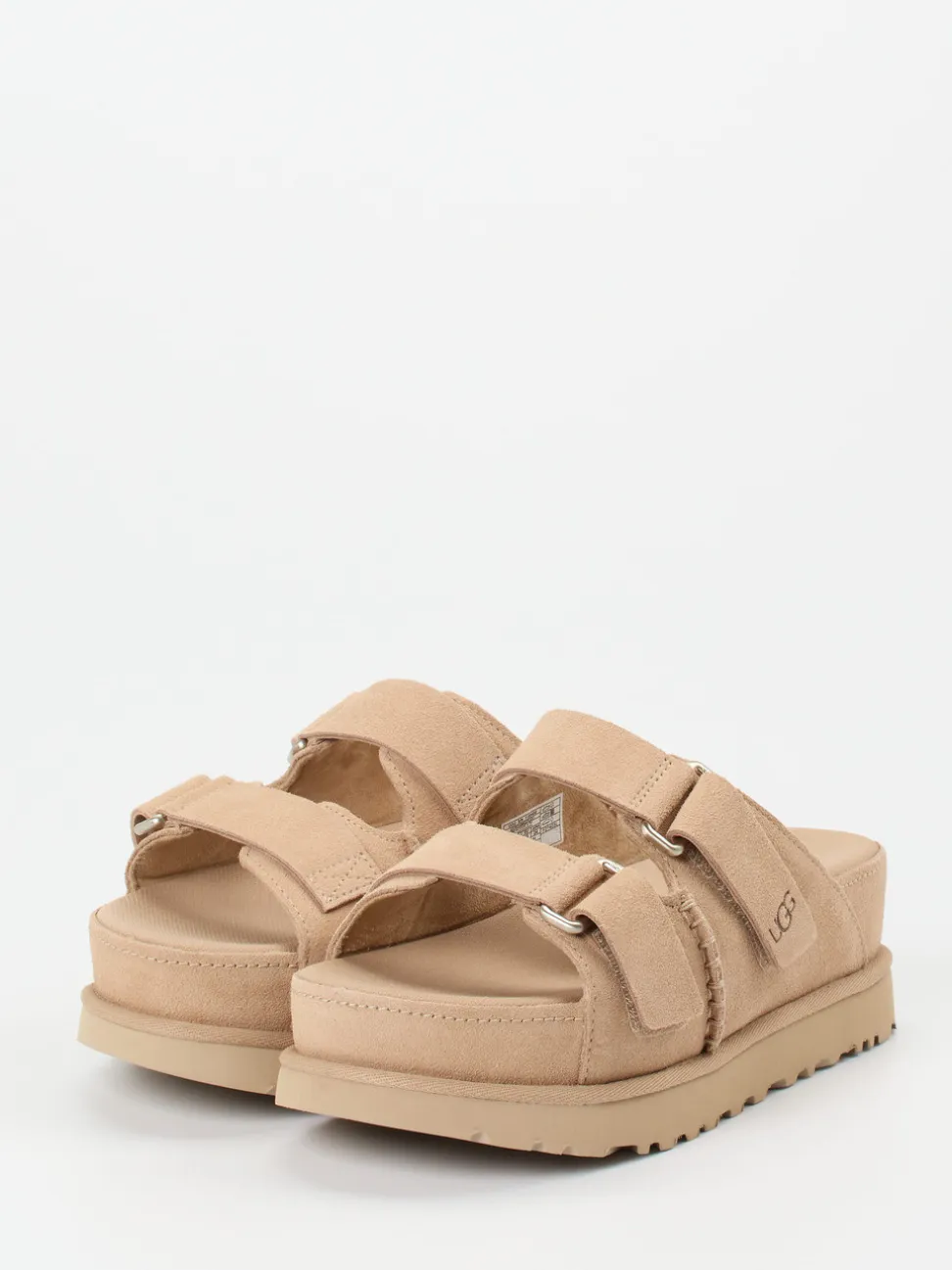 UGG – Plateau-Sandalen aus Veloursleder beige
