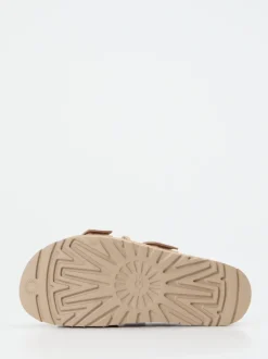 UGG – Plateau-Sandalen aus Veloursleder beige