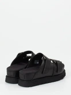 UGG – Plateau-Sandalen aus Kalbleder schwarz