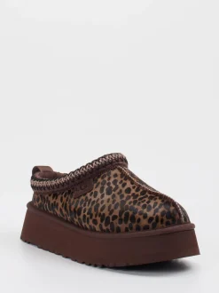 UGG – Plattform-Hausschuh aus Fell mit Leopardmuster