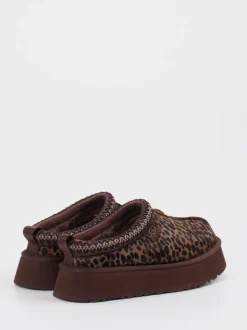 UGG – Plattform-Hausschuh aus Fell mit Leopardmuster