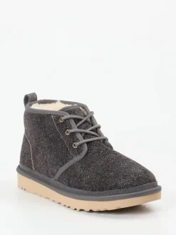UGG – Schnürboots aus Veloursleder anthrazitgrau