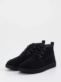 UGG – Schnürboots aus Veloursleder schwarz