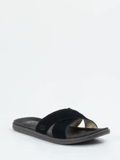 UGG – Slides aus Veloursleder in Schwarz
