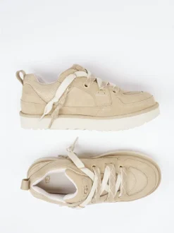 UGG – Sneaker aus Veloursleder und Mesh beige
