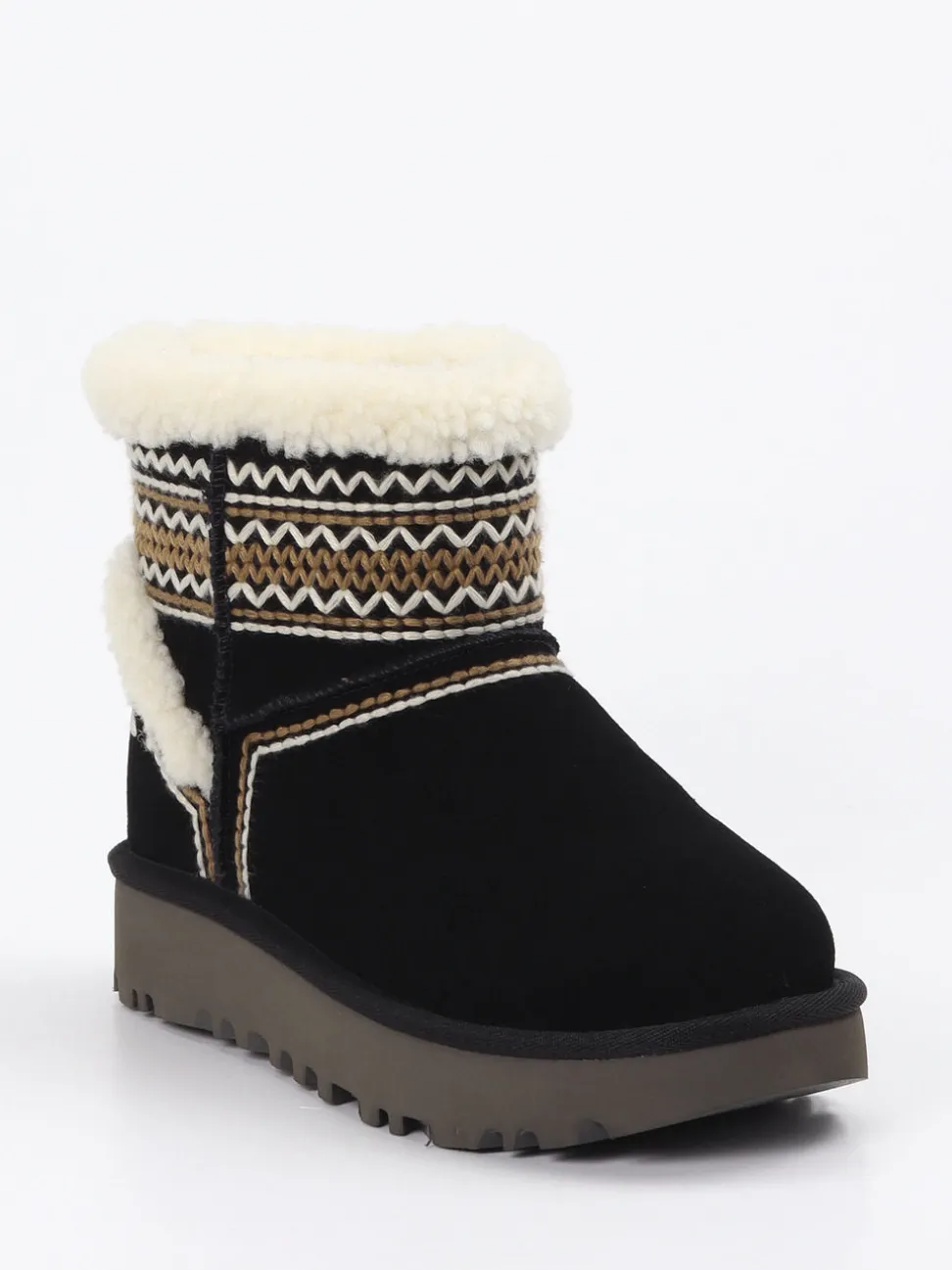 UGG – Stiefeletten aus Veloursleder mit Lammfell