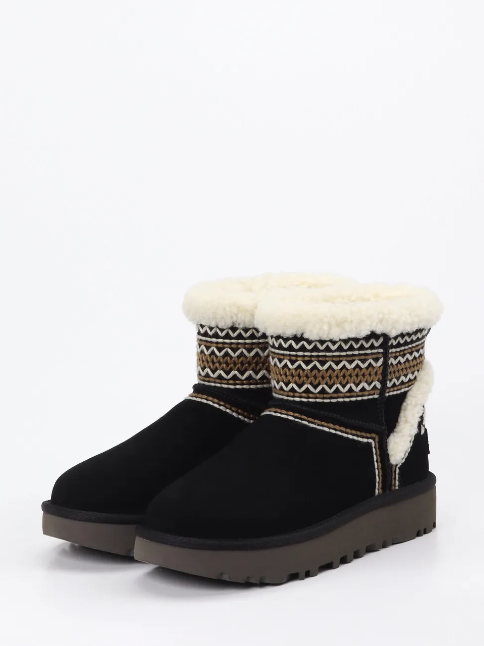 UGG – Stiefeletten aus Veloursleder mit Lammfell