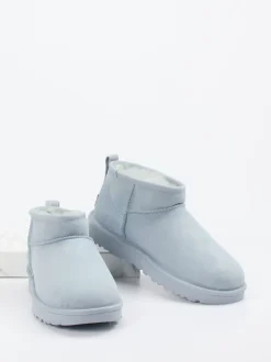UGG – Stiefeletten aus Veloursleder in Hellblau