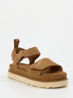 UGG – Trekking-Sandalen aus Veloursleder cognac