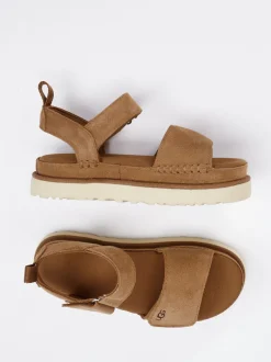 UGG – Trekking-Sandalen aus Veloursleder cognac
