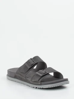 UGG – Zweiriemer-Sandalen aus Veloursleder grau