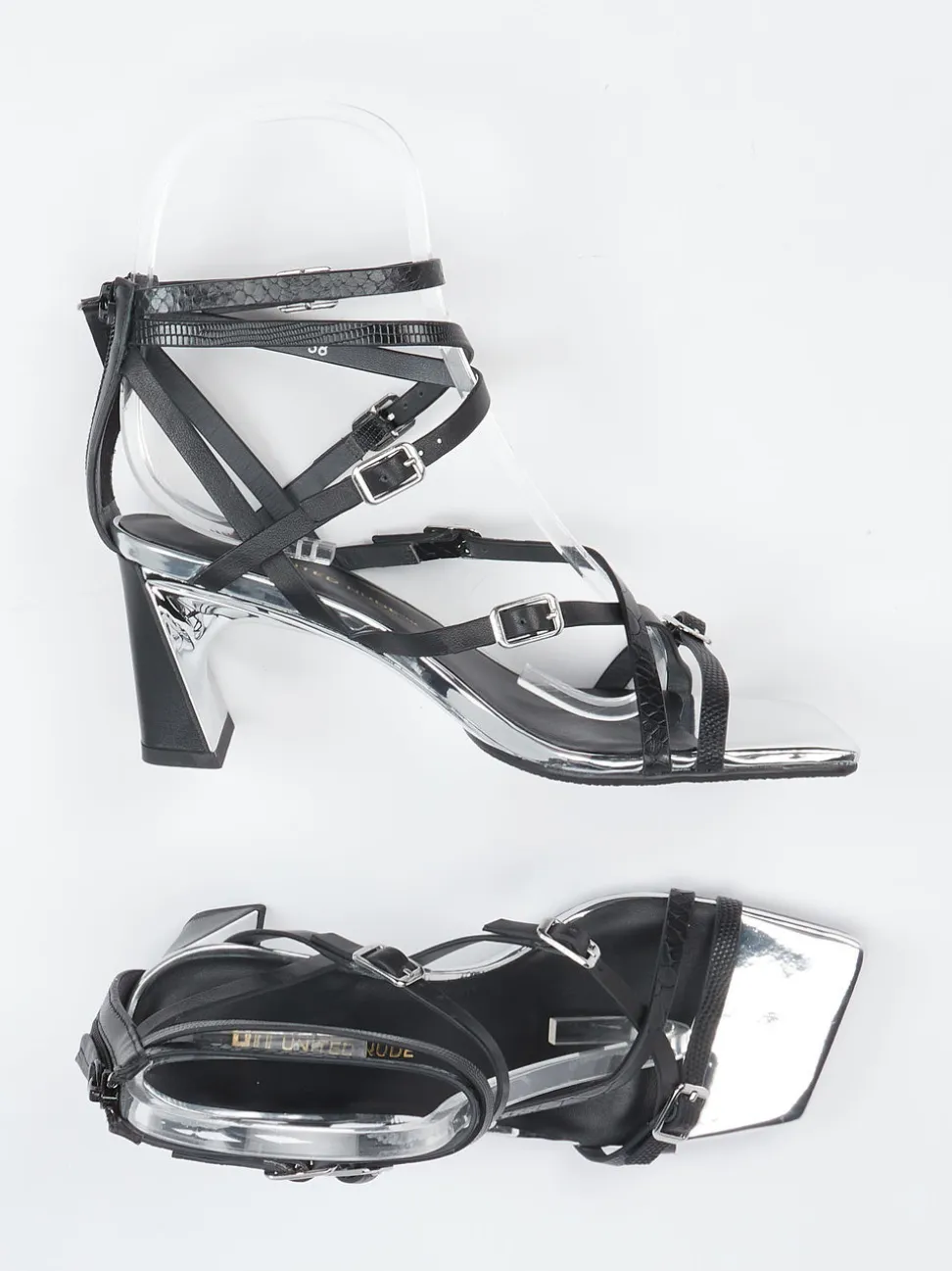 United Nude – High Heel Sandalen aus Kalbleder schwarz