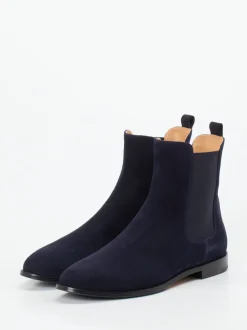 Unützer – Chelsea Boots aus Veloursleder Dunkelblau