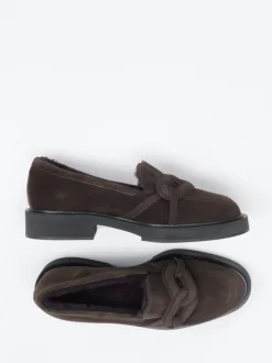 Unützer – Loafer aus Veloursleder Dunkelbraun