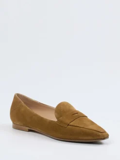 Unützer – Loafer aus Veloursleder Cognacbraun