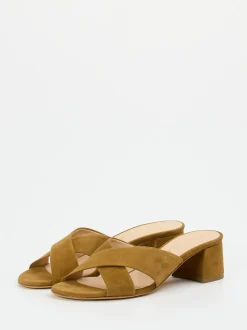 Unützer – Mules aus Veloursleder cognacfarben