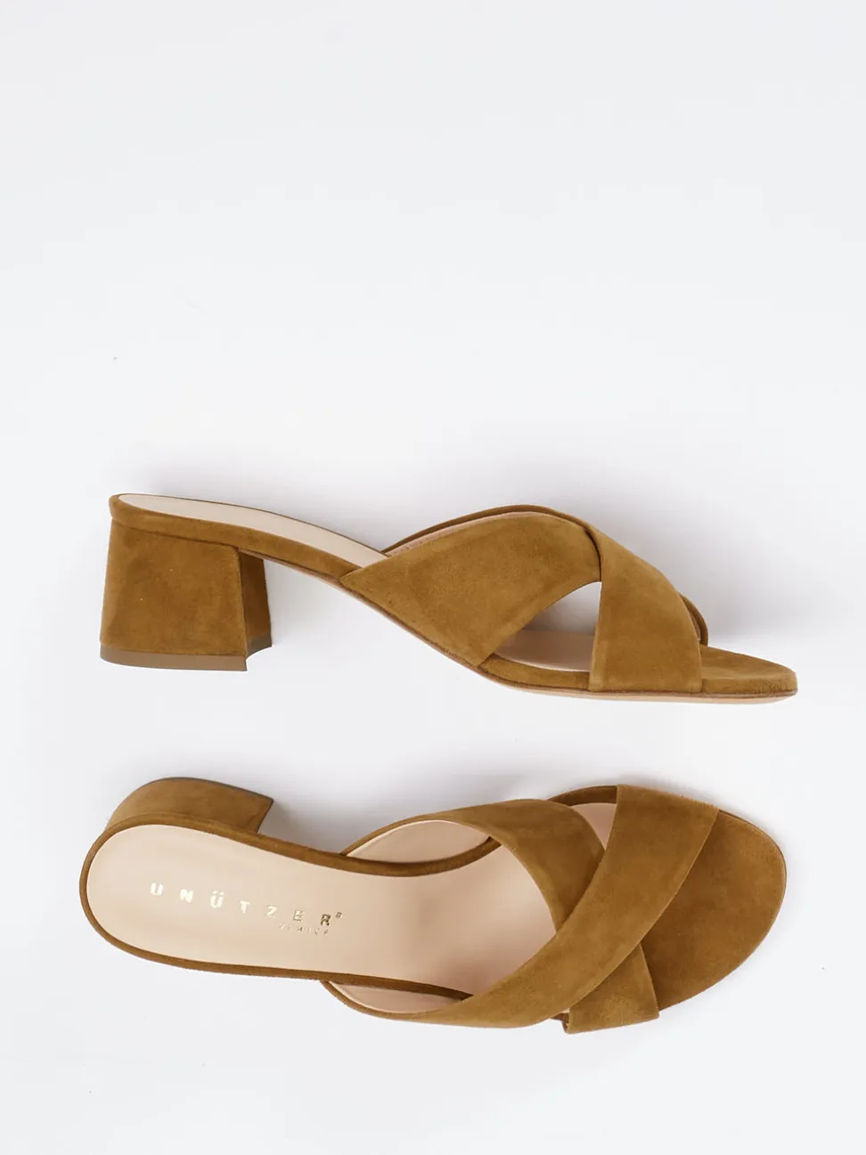 Unützer – Mules aus Veloursleder cognacfarben